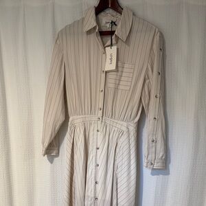 NWT Ba&sh Pinstripe Button-Down Dress